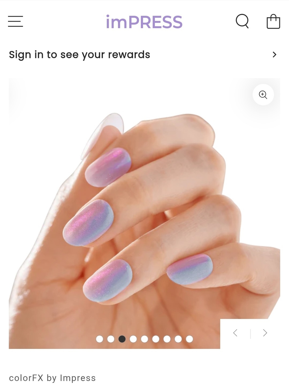 imPRESS ColorFX Pastel Holographic Press-On Nails In Shade Fly Up New In Box NWT